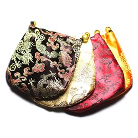 2pc - Sacs Pochettes Cadeaux Bijoux Tissu Satin 11cm Multicolore - 4558550082428 