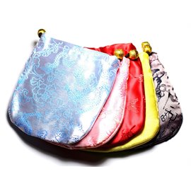 2pc - Sacs Pochettes Cadeaux Bijoux Tissu Satin 11cm Multicolore - 4558550082428  2pc - Sacs Pochettes Cadeaux Bijoux Tissu Satin 11cm Multicolore - 4558550082428