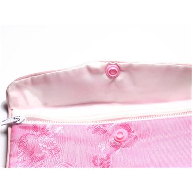 1pc - Sac Pochette Cadeaux Bijoux Tissu Fleurs 12x8cm Rose clair -  4558550082473 