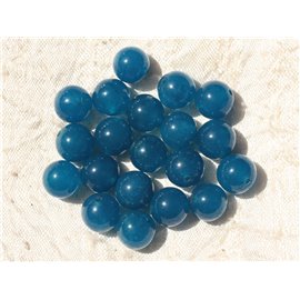 10pc - Cuentas de piedra - Bolas de jade 10 mm Azul Pavo Real Verde 4558550000293 