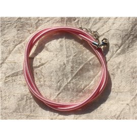 1pc - 3mm Silk Choker Necklace Light pink 46cm 4558550017239 