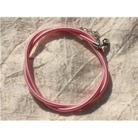 1pc - Gargantilla de seda de 3 mm Rosa claro 46cm 4558550017239 