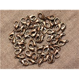 20pc - Fermoirs Mousquetons 12mm Métal Cuivre sans nickel   4558550005656