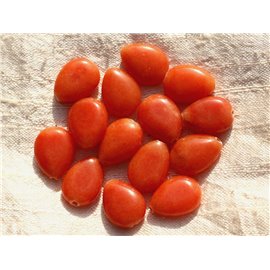 4pc - Cuentas de piedra - Gotas de naranja jade 18x13mm 4558550001870 