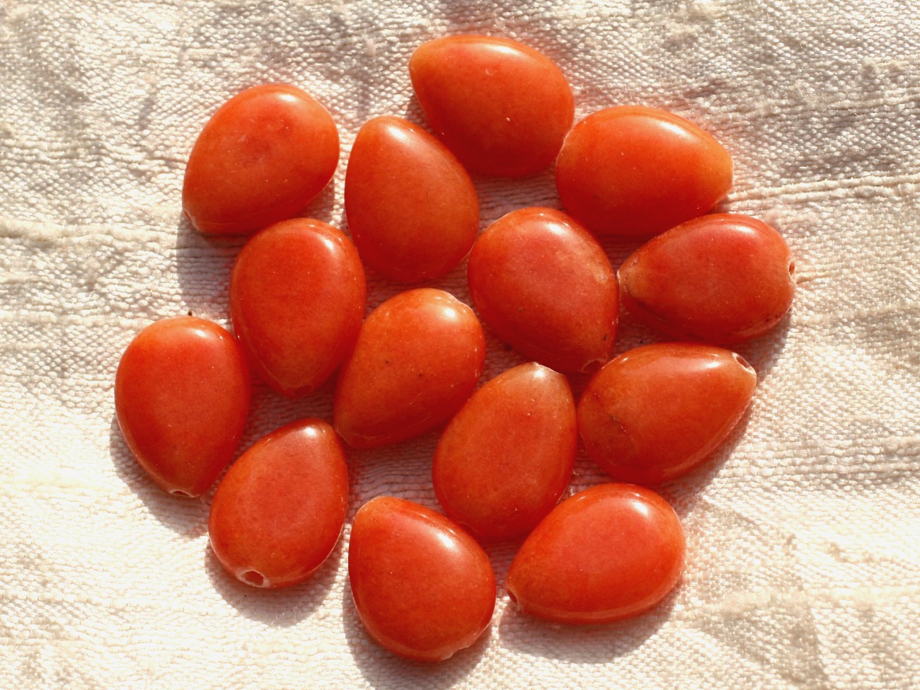 4pc - Perles de Pierre - Jade Orange Gouttes 18x13mm   4558550001870 