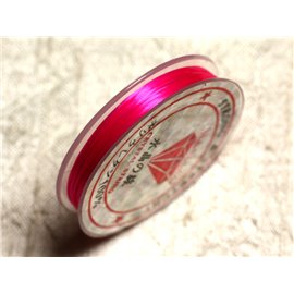 Spule ca. 10 Meter - Drahtschnur Elastische Kordel Faser 0,8-1mm Fluoreszierend Pink Fuchsia - 7427039738330