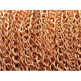 2 metros - Cadena de metal de cobre de calidad Eslabones ovalados de 4x3 mm 4558550013460 