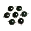 1pc - Connecteur Argent 925 et Pierre - Jade Nephrite Canada Rond 20mm -  4558550082374 