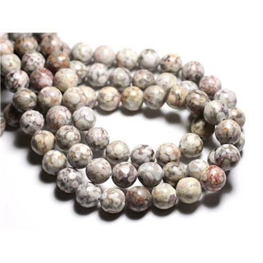 6pc - Perles de Pierre - Jaspe Océan Fossile Boules 12mm -  4558550081667 