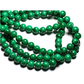 10pc - Cuentas de piedra - Bolas de jade de 8 mm Verde imperio - 4558550081698