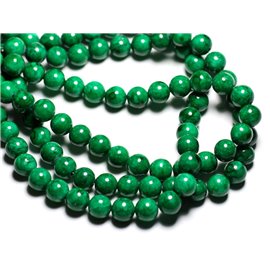 10pc - Perles Pierre Jade Boules 8mm Vert Empire Imperial - 7427039741538