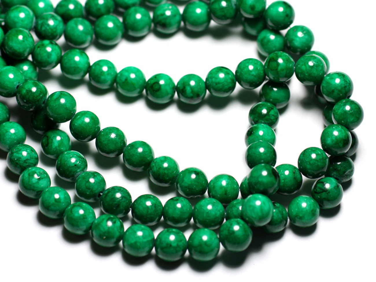 10pc - Perles de Pierre - Jade Boules 8mm Vert Empire -  4558550081698 