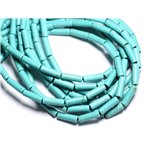 20pc - Perles Turquoise synthèse Tubes 13x4mm Bleu Turquoise -  4558550082046 