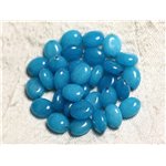 10pc - Perles de Pierre - Jade Ovales 10x8mm Bleu Turquoise - 4558550082084 