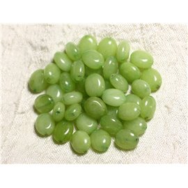 10pc - Stone Beads - Jade Oval 10x8mm Lime Green - 4558550082114 