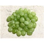 10pc - Perles de Pierre - Jade Ovales 10x8mm Vert Anis - 4558550082114 