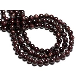 8pc - Stone Beads - Garnet Balls 7-8mm - 4558550082220 