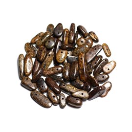 20pc - Perles Pierre Bronzite Rocailles Chips Batonnets 8-18mm marron bronze doré noir - 4558550082244