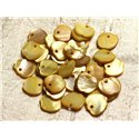 10pc - Perles Breloques Pendentifs Nacre Pommes 12mm Jaune Doré  - 4558550004550 