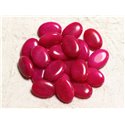 2pc - Perles de Pierre - Jade Ovales 18x13mm Rose Fuchsia - 4558550082169 