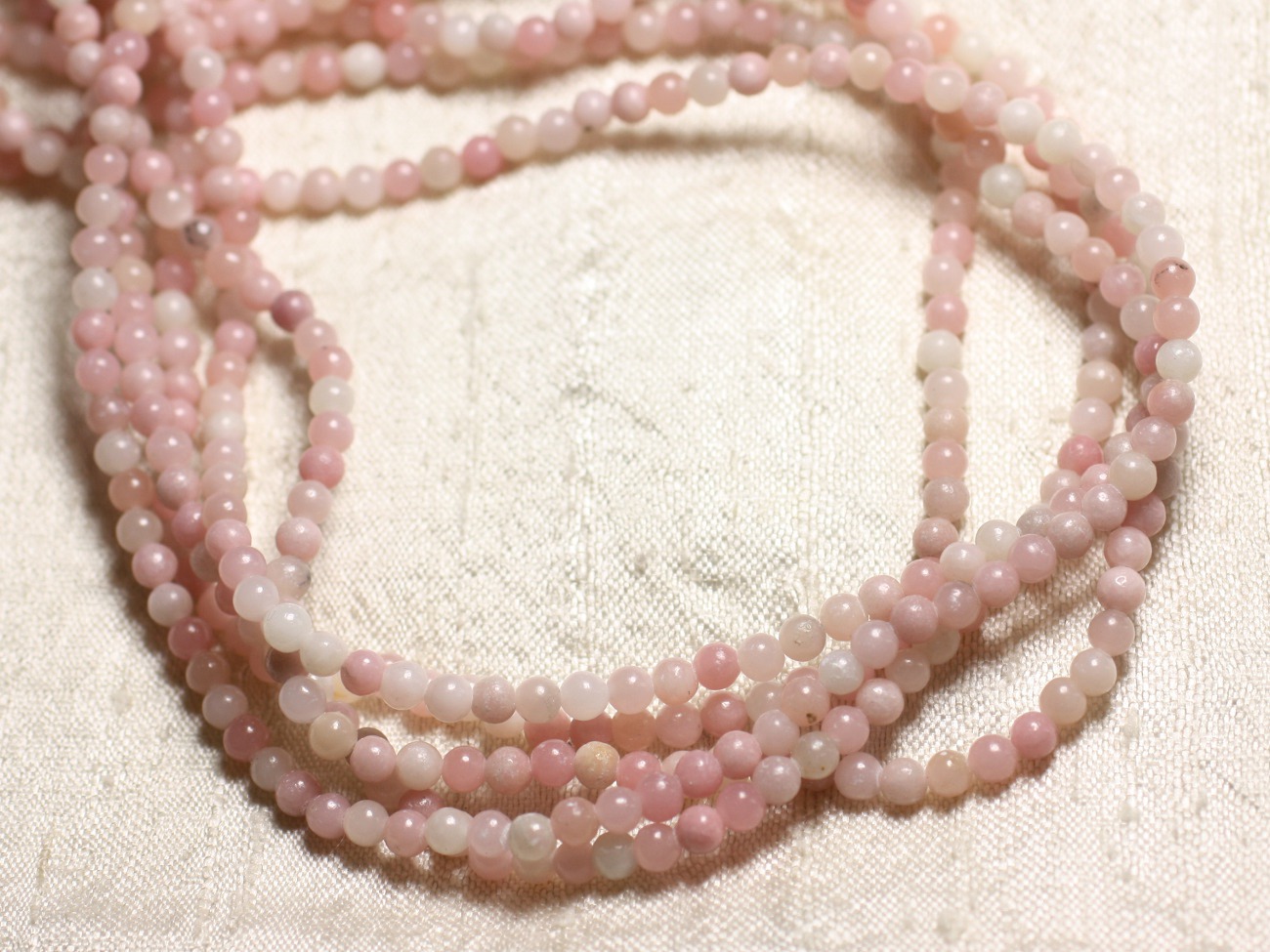 10pc - Perles de Pierre - Opale Rose Boules 4mm -  4558550082275 