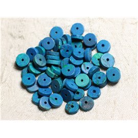 10pc - Perles de Pierre - Turquoise teintée Rondelles 8x2mm - 4558550082176 