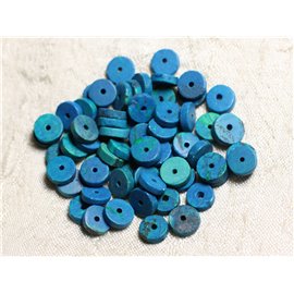 10pc - Stone Beads - Tinted turquoise Rondelles 8x2mm - 4558550082176 