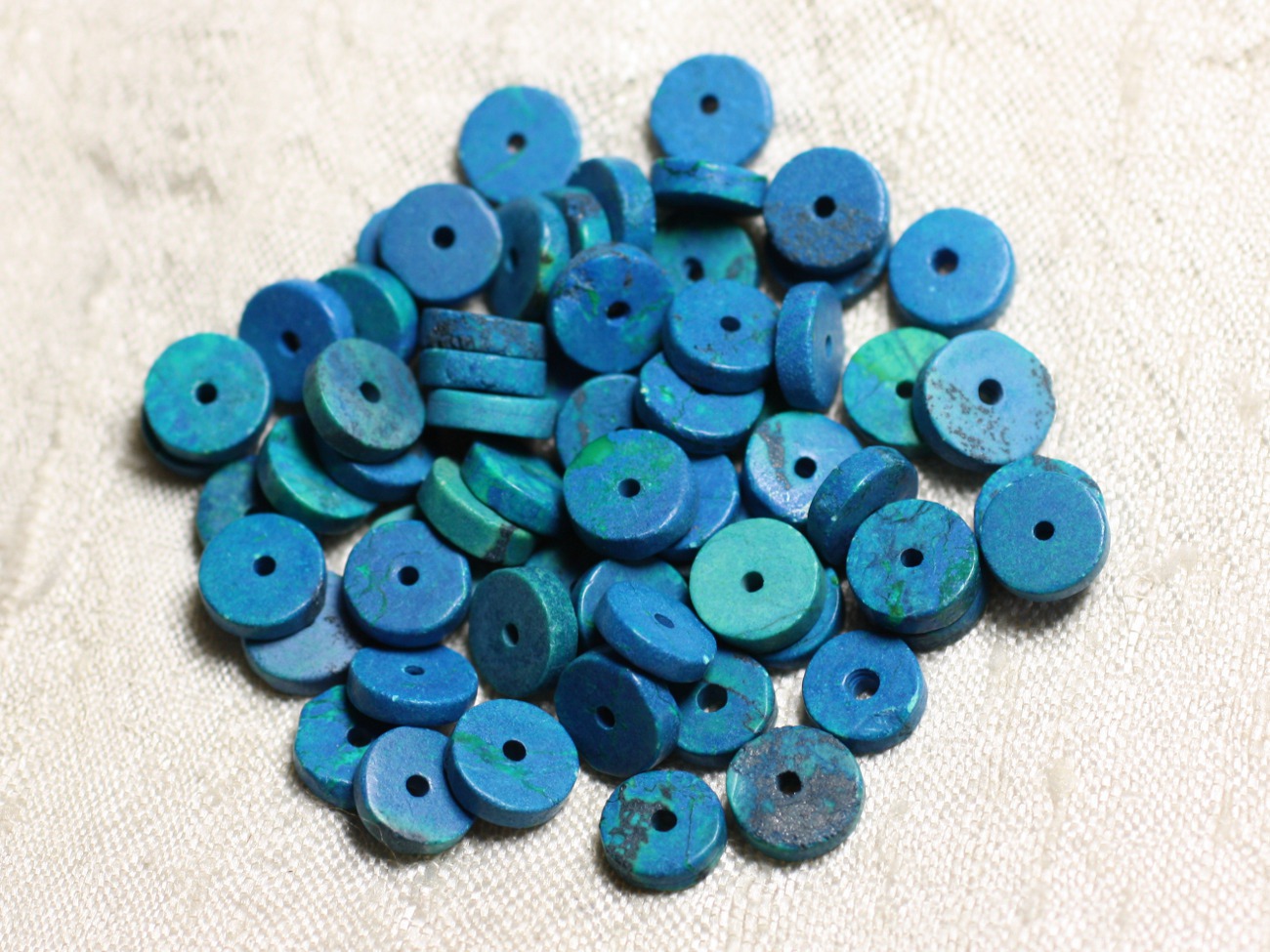 10pc - Perles de Pierre - Turquoise teintée Rondelles 8x2mm - 4558550082176 