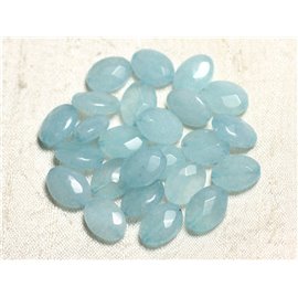 2pc - Stenen kralen - Facet Jade Ovaal 14x10mm Sky Blue - 4558550081643 