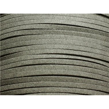 5 metres - Cordon Laniere Suedine Daim 3mm Gris souris anthracite - 4558550004789