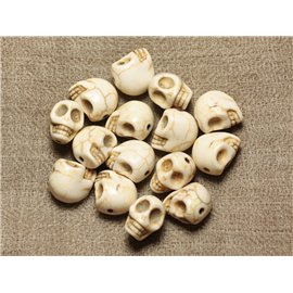 10pc - Perles Pierre Turquoise Synthese Crane Tete de Mort 12x10mm Blanc - 4558550030337 10pc - Perles Pierre Turquoise Synthese Crane Tete de Mort 12x10mm Blanc - 4558550030337