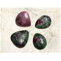 Lot 4 Cabochons de Pierre - Rubis Zoïsite Gouttes 19-21mm N11 -  4558550081216 