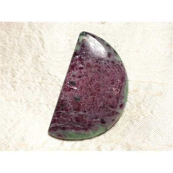 Cabochon de Pierre - Rubis Zoïsite Demi Lune 48x28mm N43 -  4558550081537 