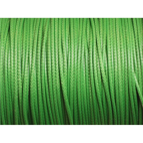 5 Mètres - Fil Corde Cordon Coton Ciré 1mm Vert Pomme Printemps - 4558550016027