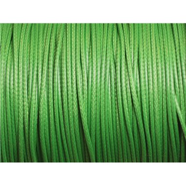 5 Mètres - Fil Corde Cordon Coton Ciré 1mm Vert Pomme Printemps - 4558550016027