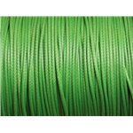 5 Mètres - Cordon de Coton Ciré 1mm Vert   4558550016027 