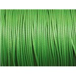 5 Mètres - Fil Corde Cordon Coton Ciré 1mm Vert Pomme Printemps - 4558550016027