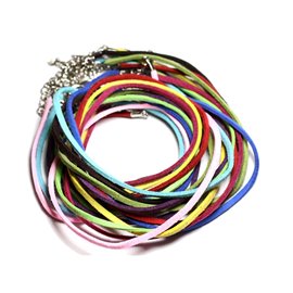 5pc - Colliers Tours de cou 45cm Suédine 2x1mm Multicolore - 4558550080943  5pc - Colliers Tours de cou 45cm Suédine 2x1mm Multicolore - 4558550080943