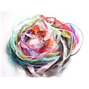 10pc - Colliers Tours de cou Organza et Coton 47cm Multicolore -  4558550080936 
