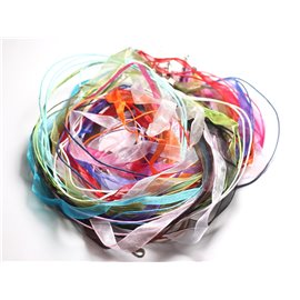 10pc - Colliers Tours de cou Organza et Coton 47cm Multicolore - 4558550080936 