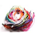 10pc - Colliers Tours de cou Organza et Coton 47cm Multicolore -  4558550080936 