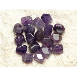 4pc - Stone Beads - Amethyst Faceted Nuggets 11x9mm 4558550032843 