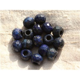 1pc - Perforazione di perle di pietra 5mm - Rondelle sfaccettate con lapislazzuli 13x10mm 4558550015877 