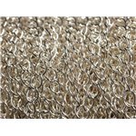 2 metres - Appret Chaine Métal Argenté Maillons ovales torsadés 5x4mm - 7427039735643