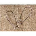 20pc - Crochets Boucles d'Oreilles Métal argenté qualité 33mm   4558550024299 