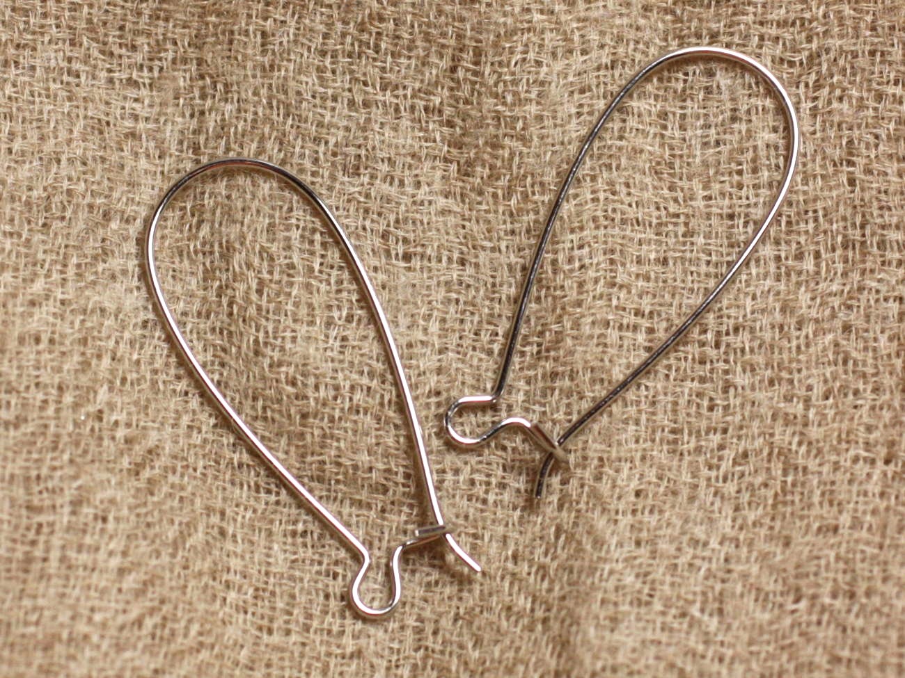 20pc - Crochets Boucles d'Oreilles Métal argenté qualité 33mm   4558550024299 