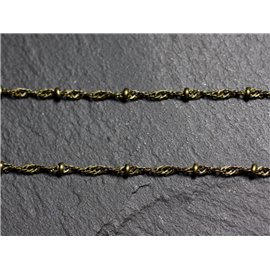 1 mètre - Chaîne Mailles et Perles Métal Bronze Qualité 1.8 - 2mm 4558550008220  1 mètre - Chaîne Mailles et Perles Métal Bronze Qualité 1.8 - 2mm 4558550008220