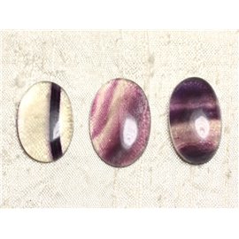 Lotto 3 cabochon in pietra - ovale fluorite 26-29 mm N13 - 4558550080042 
