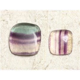 Los 2 Cabochons de Pierre - Fluorit Quadrat 18-25mm N17 - 4558550080080 