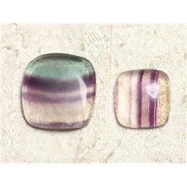 Lot 2 Stone Cabochons - Fluorite Squares 18-25mm N17 - 4558550080080 